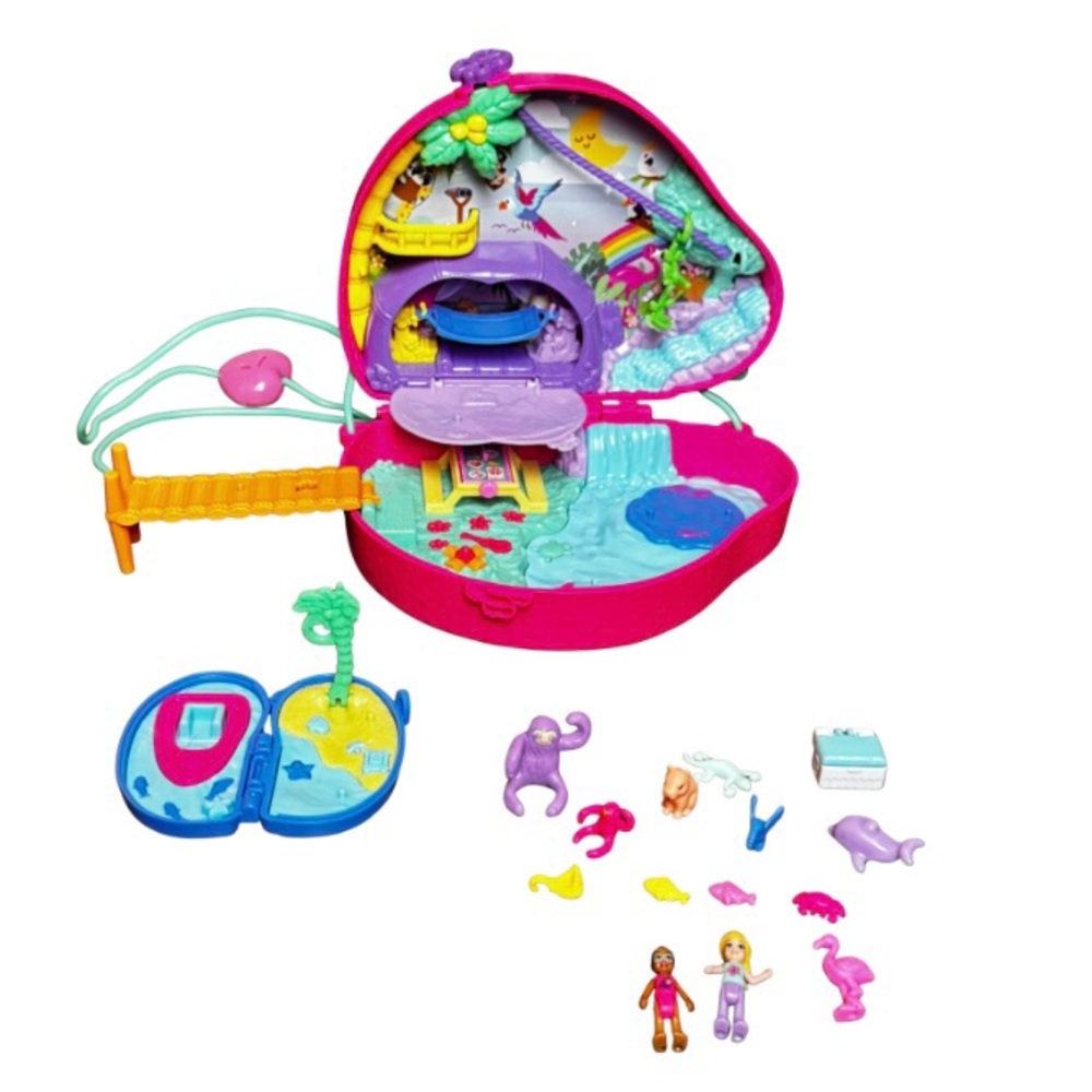 Polly Pocket Sloth Family 2-in-1 Purse Compact Playset